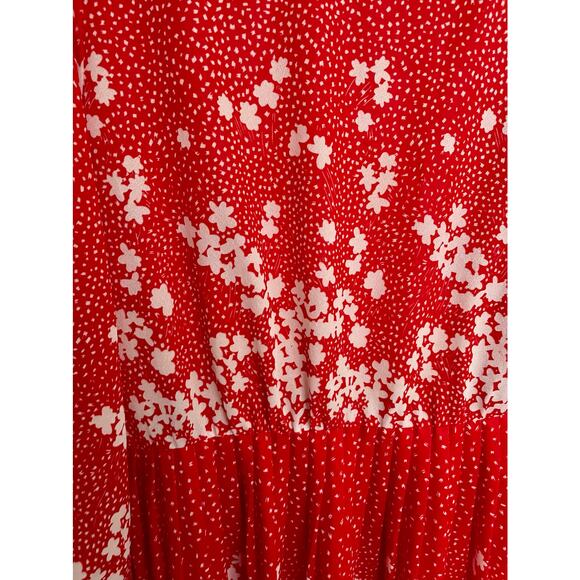 Just Ducky 80s Red and White Floral Dress Size 12P - Picture 4 of 10